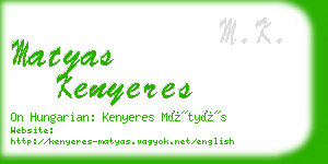 matyas kenyeres business card